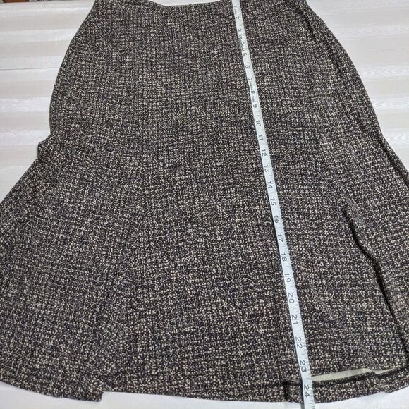 Talbots Skirt Medium Petites Textured Stretch Elastic Waistband Flare Hem M - Picture 4 of 7